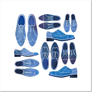 Blue Brogue Shoes Posters and Art